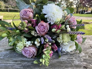 Pinks Hand Tied Bouquet Includes Pink Roses, 6 of 10