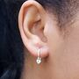 Trillion Drop Hoop Earrings In Sterling Silver, thumbnail 1 of 2