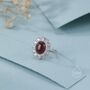 Sterling Silver Vintage Inspired Dark Garnet Cz Ring, thumbnail 5 of 12