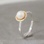Silver And 9ct Gold Pearl Ring. Dainty Stacking Ring, thumbnail 7 of 10
