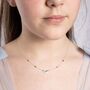 Kids Sterling Silver Bird And Rose Gold Hearts Necklace, thumbnail 1 of 5