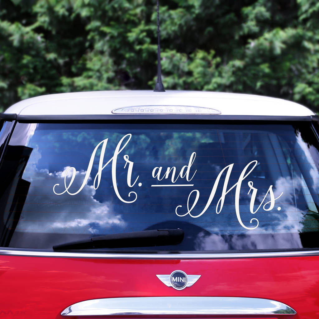  Wedding  Mr And Mrs Car  Sticker  By Postbox Party 