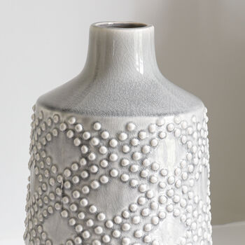 Soft Grey Dots Ceramic Vase, 4 of 4