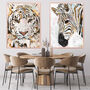 Set Of Two Modern Zebra Tiger Wall Art Prints, thumbnail 1 of 7