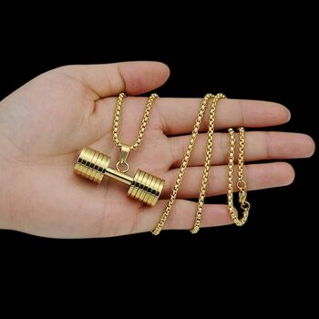 Personalised Oversized Dumbbell Necklace, 4 of 7