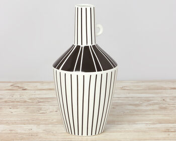 G Decor Lagos Black White Stripe Abstract Pattern Vase, 6 of 7