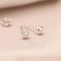 Mini Sterling Silver White Opal Stud Earrings, thumbnail 5 of 9