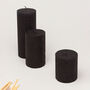 G Decor Adelle Obsidian Matte Signature Waxwork Pillar Candle In Deep Black, thumbnail 1 of 5