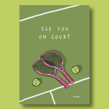 See You On Court Tennis Print, 6 of 9