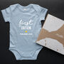 Organic Cotton First Edition Baby Onesie, thumbnail 1 of 6