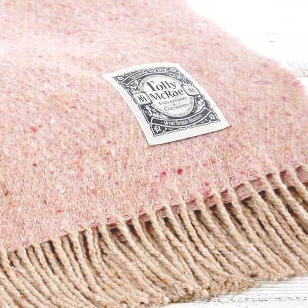 lambswool blanket old rose by tolly mcrae
