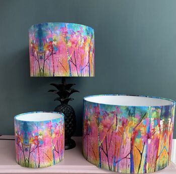 Artist Handmade Lampshade Abstract Forest, 2 of 7
