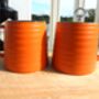 Set Of Two Reactive Glaze Brûlée In Pumpkin Orange And Chocolate Brown, thumbnail 1 of 9