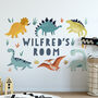 Personalised Dinosaur Bedroom Wall Sticker Kids Room, thumbnail 1 of 3
