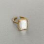 18k Gold Plated Ring With Statement White Stone, thumbnail 1 of 2