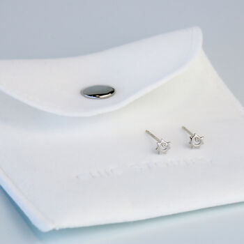 Sterling Silver Tiny Sun Stud Earrings, 5 of 6