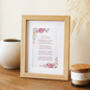Custom Made Floral Poem Keepsake Gift, thumbnail 8 of 12