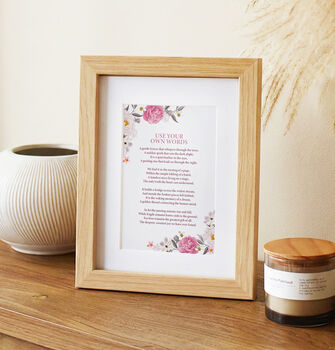 Custom Made Floral Poem Keepsake Gift, 8 of 12