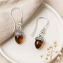 Sterling Silver Baltic Amber Acorn Drop Earrings, thumbnail 2 of 4