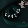 Sterling Silver Tiny Hydrangea Bouquet Cz Screw Back Earrings, thumbnail 3 of 12