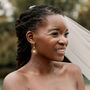 Gold Plated Sunburst And Pearl Hoop Bridal Earrings, thumbnail 1 of 6