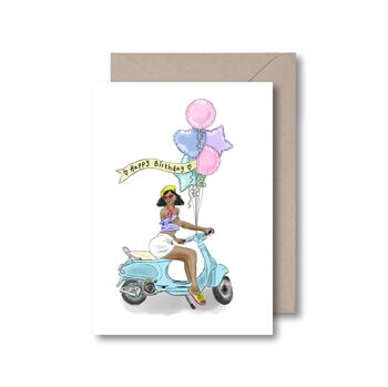 Birthday Scooter Black Birthday Card, 2 of 2
