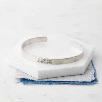 Personalised Sterling Silver Coordinate Bangle, 2 of 4