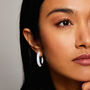 Violet Oval Cubic Zirconia Hoop Earrings, thumbnail 1 of 2
