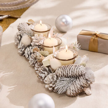 White Christmas Triple Candle Holder, 3 of 4