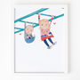 Hand Painted Personalised Monkey Bar Portrait, thumbnail 3 of 3