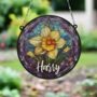 Daffodil Personalised Stained Glass Effect Suncatcher, thumbnail 5 of 6