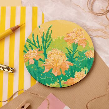 Yellow Flowers Illustration Coaster, 2 of 4
