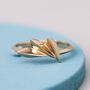 9ct Gold Geometric Fan Shape Ring, thumbnail 1 of 10