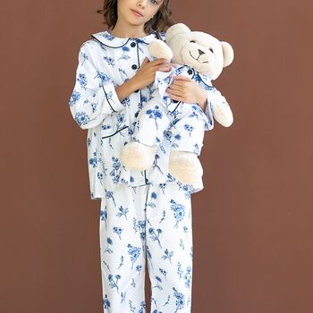 Cecilia Pyjama Set With Matching Teddy Bear Set, 7 of 8