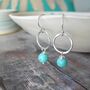 Turquoise Hammered Silver Circle Earrings, thumbnail 1 of 6