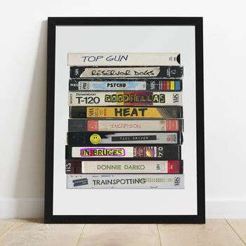 Favourite Films Gift: Handwritten Vhs Tapes, Movie Lover Print, 7 of 8