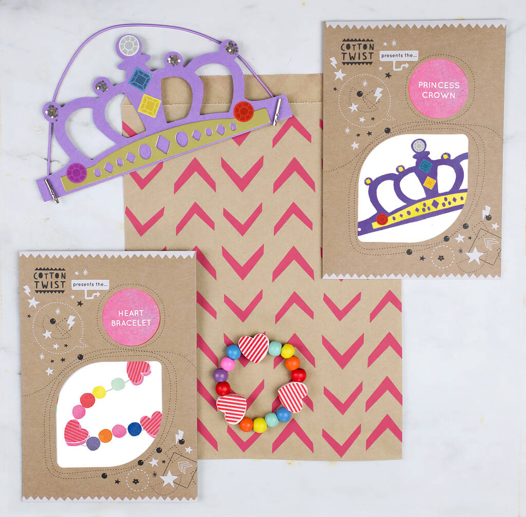 Princess Party Bag With Crown And Bracelet Kits, 1 of 8