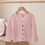Personalised Little And Loved Pink Cardigan, thumbnail 2 of 5