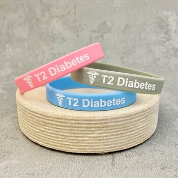 T2 Diabetes Silicone Medical Alert Wristband, 5 of 8