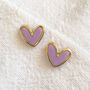 Purple Polymer Clay Heart Studs, thumbnail 4 of 5