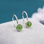 Sterling Silver Genuine Jade Drop Earrings, thumbnail 1 of 12