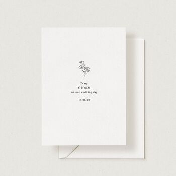Personalised To My Bride / Groom On My Wedding Day Wildflower Card, 2 of 4