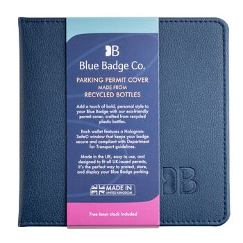 Eco Friendly Disabled Blue Badge Parking Permit Wallet Made From Recycled Bottles In Navy, 7 of 8