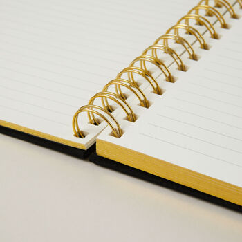 Luxury Notebook Black Cloth With Spiral, 3 of 5