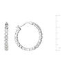 Sterling Silver Cubic Zirconia 25mm Hoop Earrings, thumbnail 3 of 4
