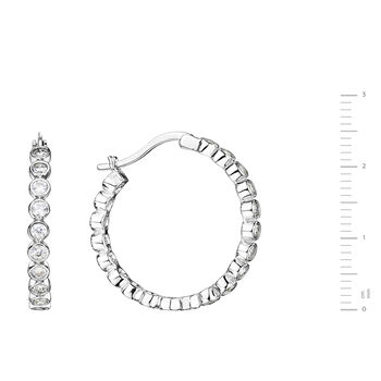 Sterling Silver Cubic Zirconia 25mm Hoop Earrings, 3 of 4