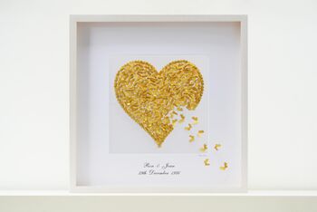 Golden Wedding Anniversary Butterfly Heart Framed Print, 3 of 6