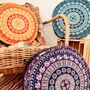 Hand Printed Elephant Mandala Floor Yoga Cushion, thumbnail 1 of 8