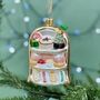 Personalised Festive Afternoon Tea Shaped Bauble, thumbnail 3 of 4