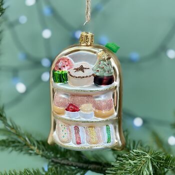 Personalised Festive Afternoon Tea Shaped Bauble, 3 of 4